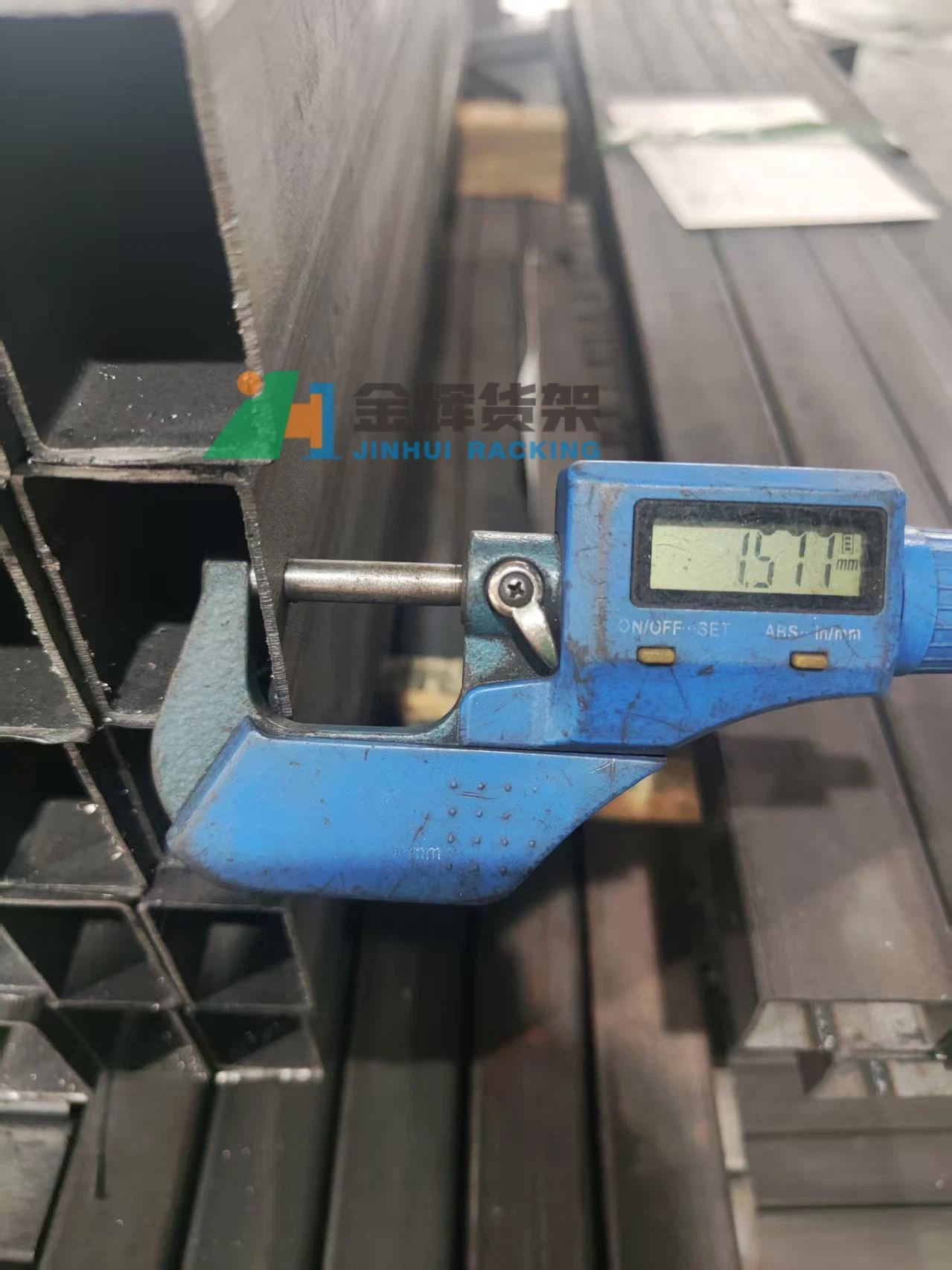 Raw material steel thickness digital caliper test