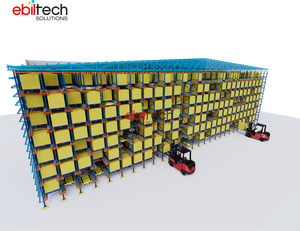 EBILTECH CE Certified Two Way Shuttle Clad Racking Warehouse Integrated Rack for Deep Lane Storage