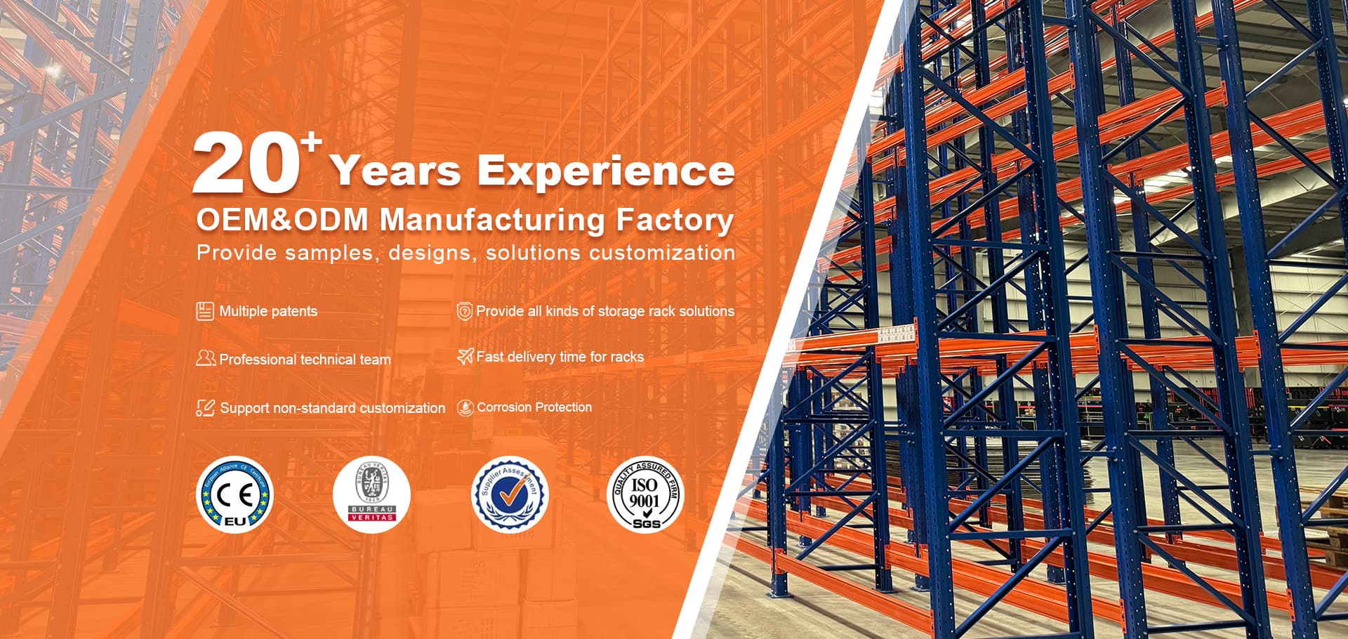 Heavy duty push back racking system engineered for industrial warehouses
